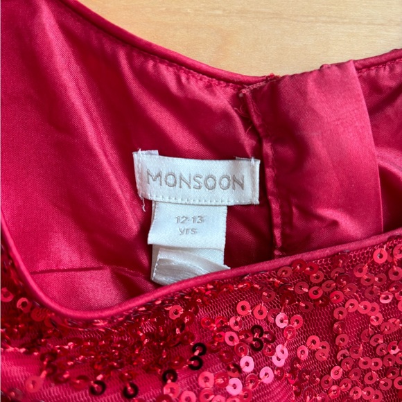 NWOT Monsoon London Truth Red Sequin Top Girls Party Dress - Size 12-13 yr - Picture 5 of 9